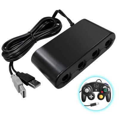 Adaptateur Manette GameCube pour Nintendo Switch - Adaptateur 3-en-1 avec Fonction Turbo, 4 Ports, Jusqu'à 8 Joueurs Simultanément, Compatible avec Super Smash