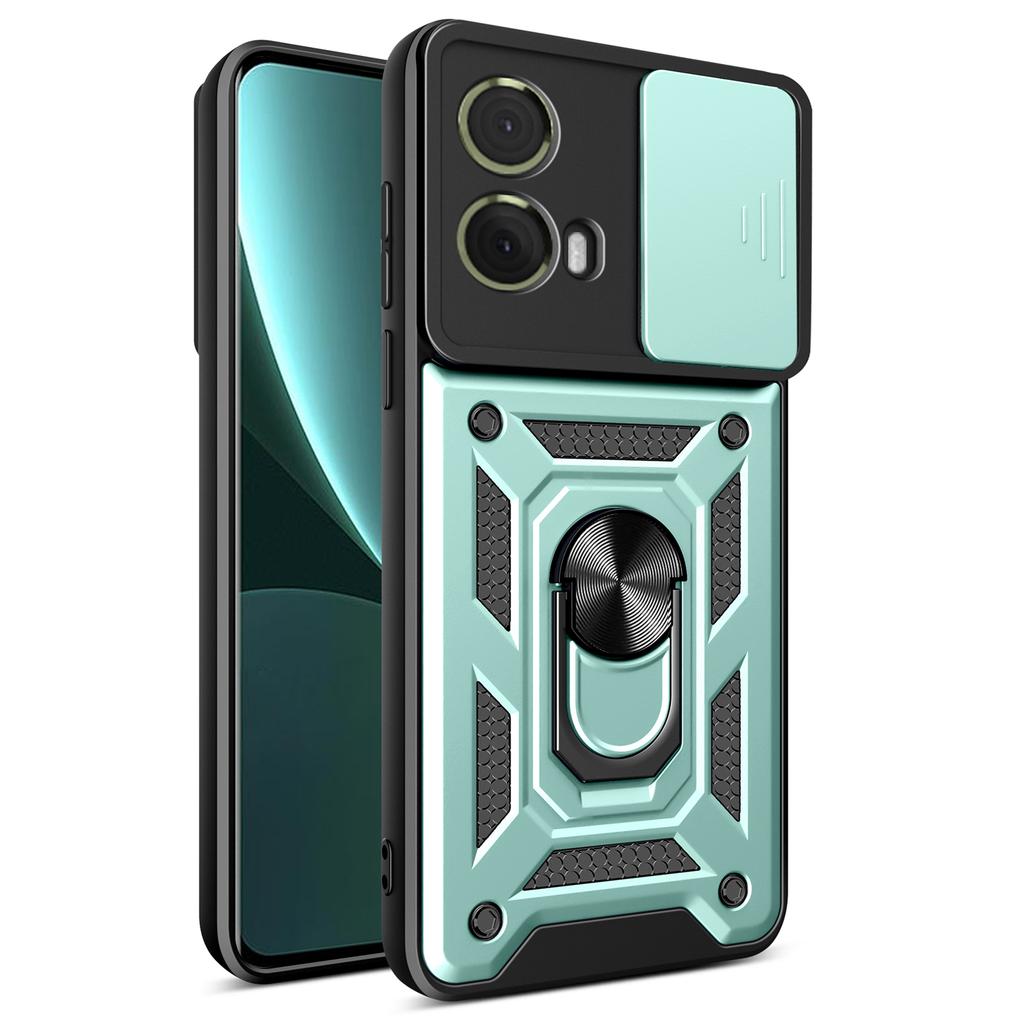 For Motorola Moto S50 Neo 5G/G85 5G Case with Slide Camera Lid PC+TPU Kickstand Phone Cover