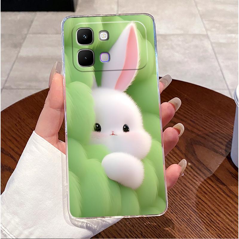 Luxury Cute Love Heart Rabbit Funny Phone Case For Infinix Note Edge 5G 2026 Case X6887 Clear Slim Soft TPU Silicone Back Cover