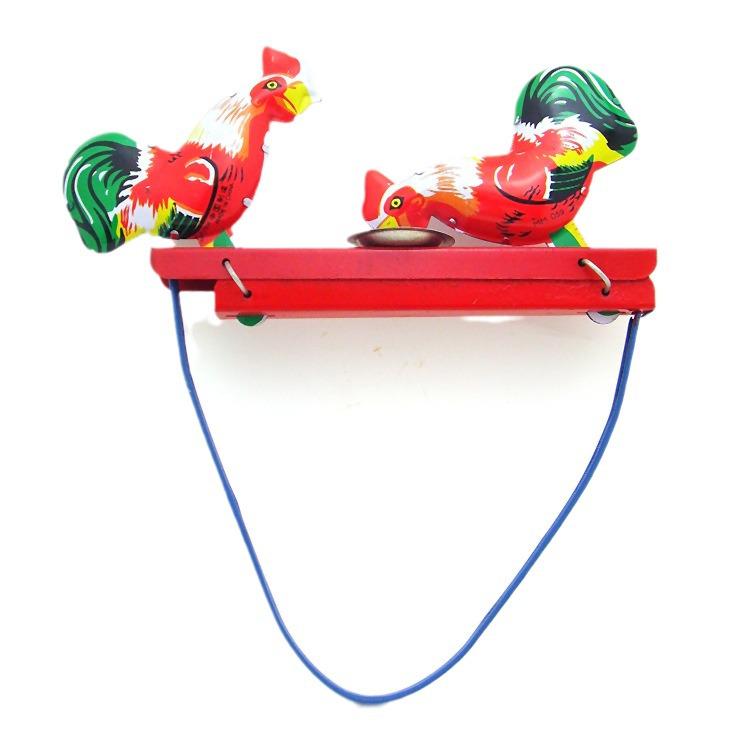 Tin Rooster Pecking Rice Retro Nostalgic Toy 80s Classic