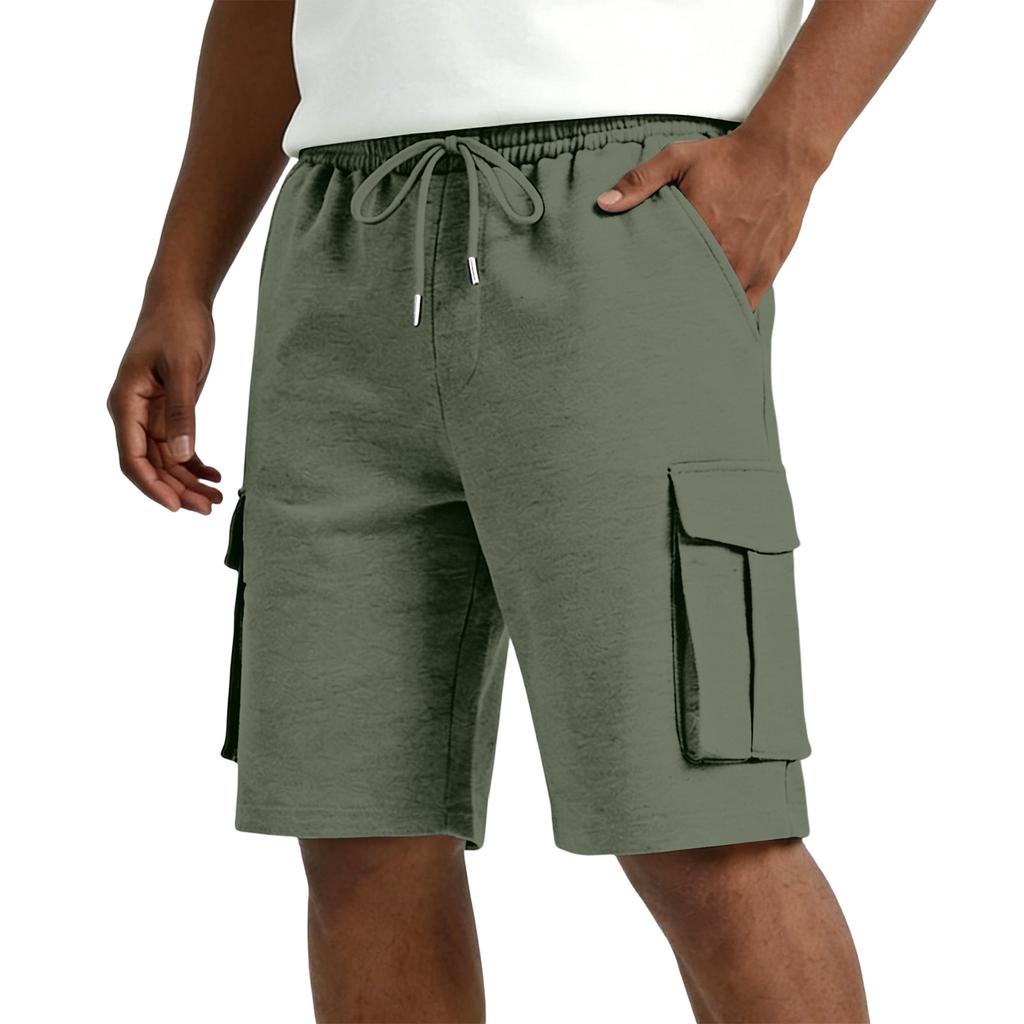 Men Drawstring Waist Casual Cargo Shorts Relaxed Fit Five Pocket Design Comfortable Lightweight Fabric Shorts