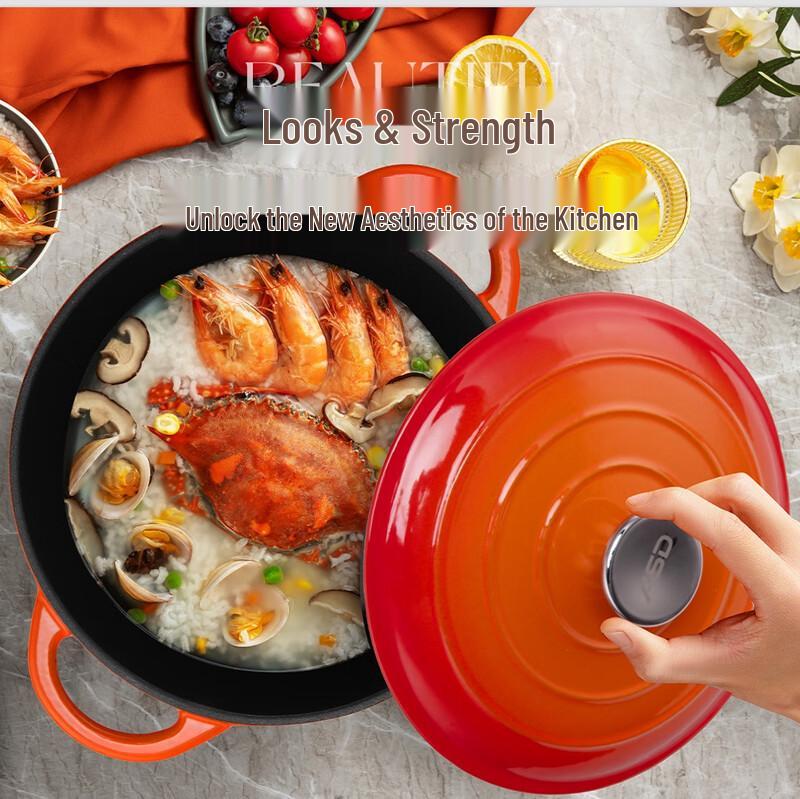 ASD TF22Q3TG-O 22cm Cast Iron Enamel Soup Pot