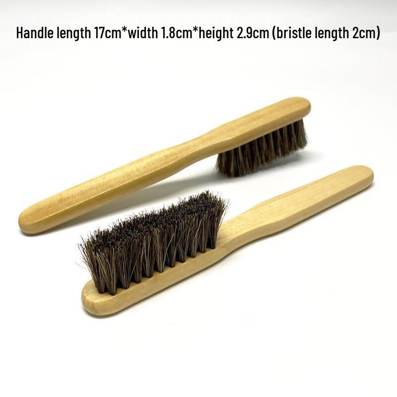 SEE KEAN Wooden Handle Horsehair Shoe Brush