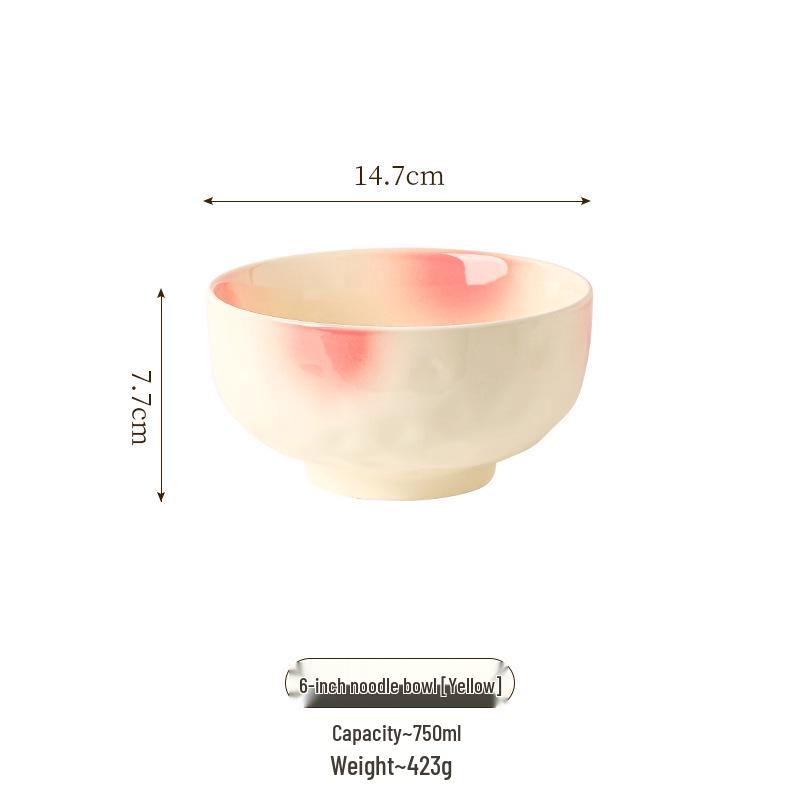 2025 Stylish Pink Ceramic Tableware Set: Elegant Plates and Deep Fruit Bowls