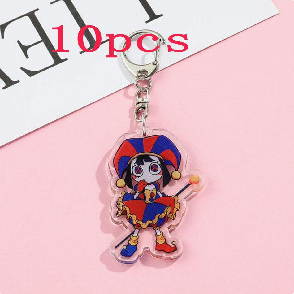 1Pcscartoon The Amazing Digital Circus Acrylic Keychain Cute Backpack Pendant Bag Charms Accessories Decoration Holiday Gift Items
