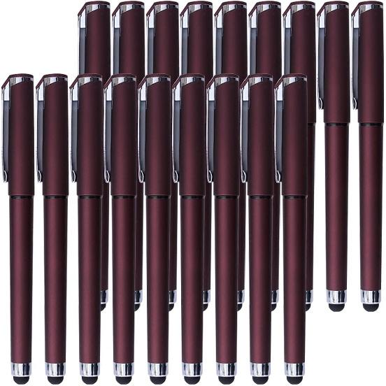 Black Gel Ink Rollerball Pens 0.7mm Gel Pens 2-in-1 Stylus Pens Medium Point Pen for Office, Black Ink (18 Pack-Blue)