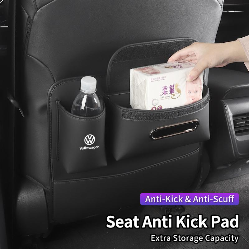 PU Leather Multifunctional Car Storage Bag Half-Cover Anti-Kick Mat Pad For VW Golf GTI Polo Tiguan Jetta Sharan Sportcoupe