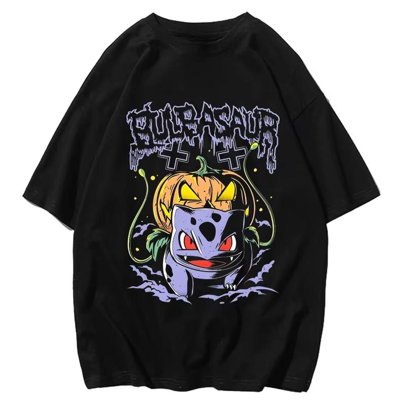 

A New Pokemon Print Summer Style Y2K Loose Fashionable and Casual Harajuku Shortsleeved Top Suitable for Both Men and Women 4XL