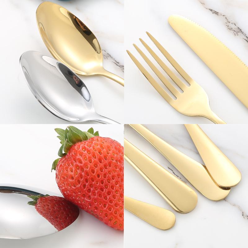 24Pcs Stainless Steel Dinnerware Cutlery Gift Box Set Knife Fork Spoon Specular Light Tableware Flatware Set Kitchen Accessories