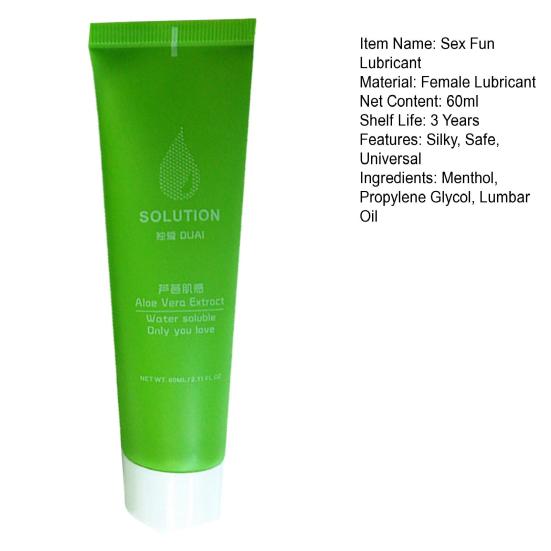 60 ml Gleitmittel für den Intimbereich, schneller Höhepunkt, seidig, nicht reizend, keine Nebenwirkungen, steigert das Vergnügen, Aloe Vera-Extrakt, wasserlösliches Gleitöl für den Menschen