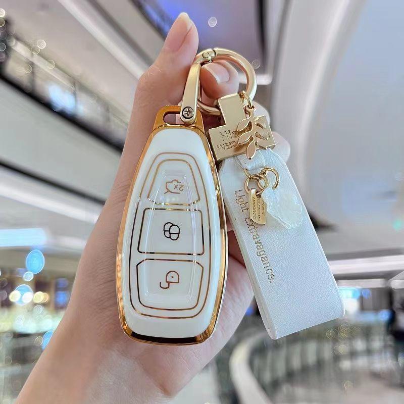 TPU Car Key Case For Ford Puma Grand C Max Focus Mondeo Kuga Fiesta Ecosport Transit Kuga TPU Remote Key Case