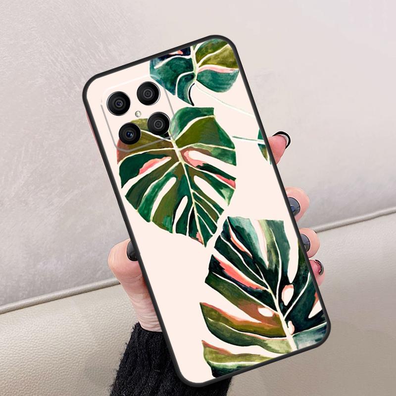 Leaves Monstera Green For Honor Magic 7 6 5 8 Pro Case For Honor 200 Lite 400 70 50 X8c X8b X9a X9b X9c X9d Win RT