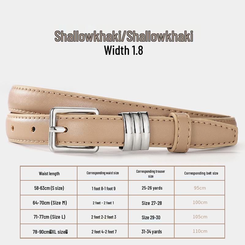 

Spring/Summer 2026 Retro Women s Thin Belt with Metal Buckle – Versatile Commuter Fashion Accessory 100 cm