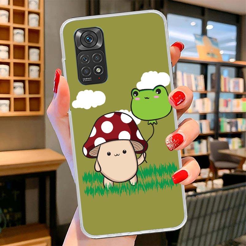 Cottagecore Frog Mushroom Kawaii Cover Phone Case For Xiaomi Redmi Note 15 14 13 12 11 10 Pro Plus 14S 12S 11S 11T 11E 10S Soft