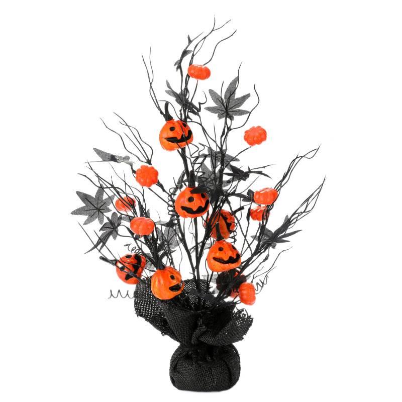 Läskiga Ins-stil Halloweenpumpor Lönnlöv Trädprydnader för Hemmafester
