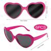 6pcs Lunettes à Diffraction Effet Cœur, Lunettes de Soleil Effets Spéciaux en Forme de Cœur Lumineux 3D Lunettes d'Amour Pour Bar Boîte de Nuit -CEUK