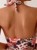 2025 New Cross-Halter Printed Bikini - European & American Sexy One-Piece Swimsuit for Women