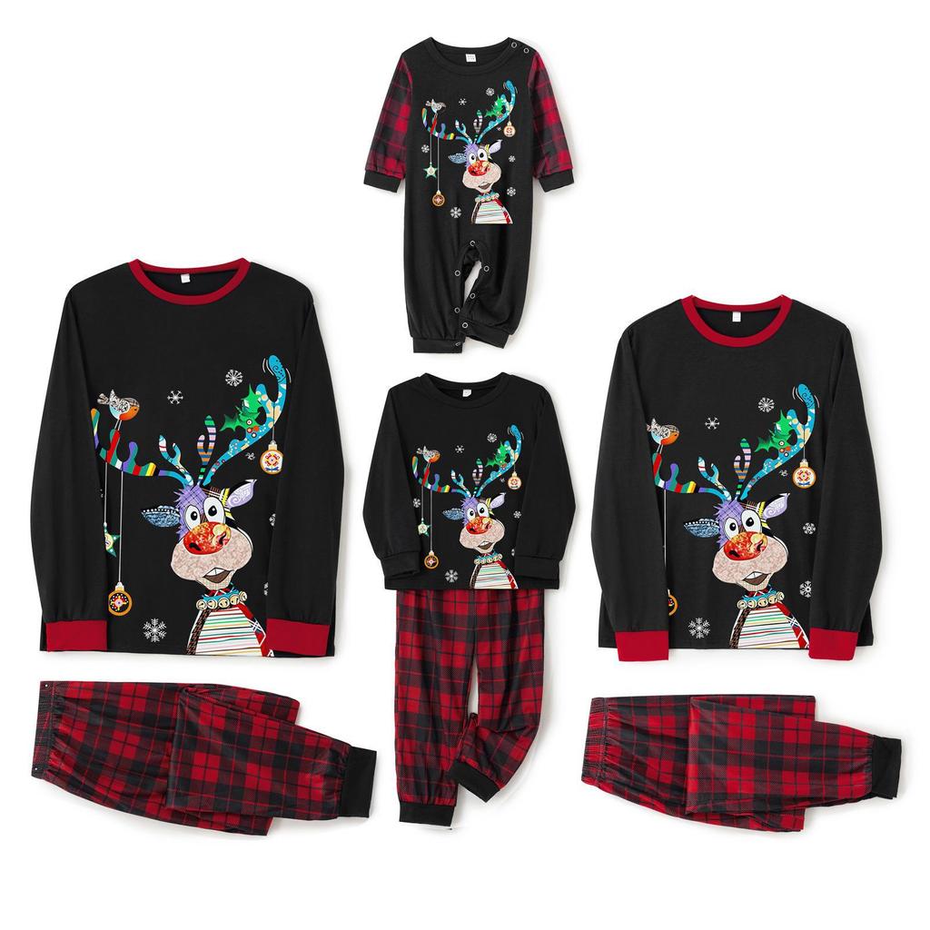 2023 Autumn Family Plaid Christmas Pajama Set - Cozy Cotton Parent-Child Outfits for Three or Four