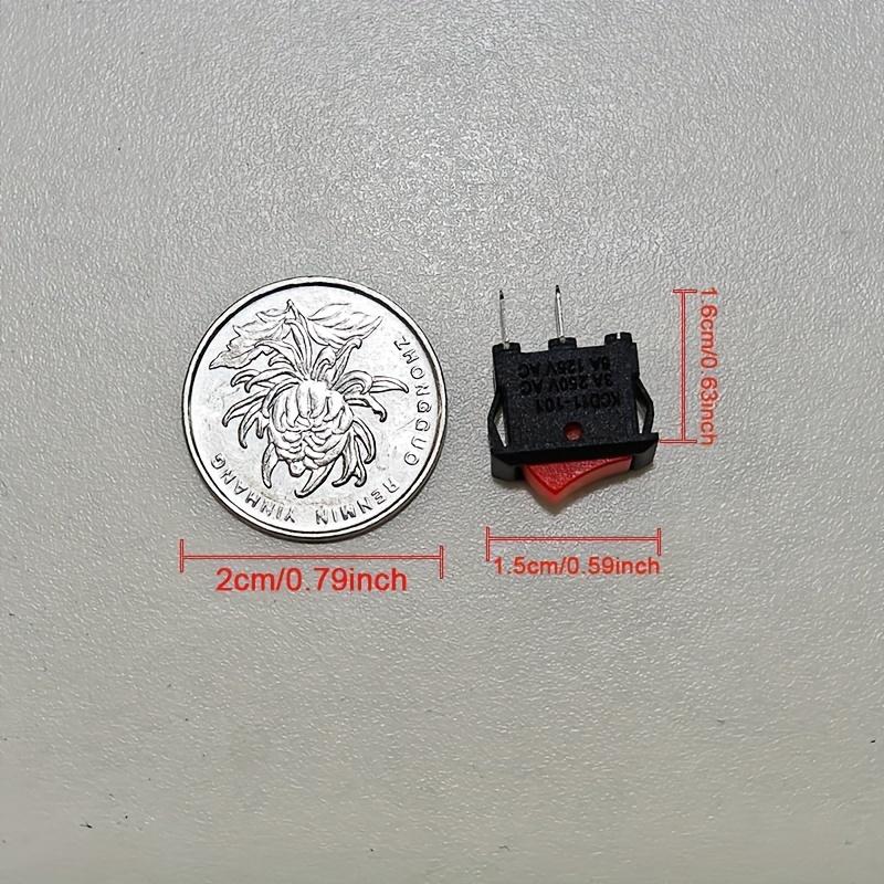 15pcs Mini Rocker Switch SPST Black and Red Snap in Switches Button AC 250V 3A / 125V 6A 2 Pin I/O 10*15mm On-off Switch Rocker