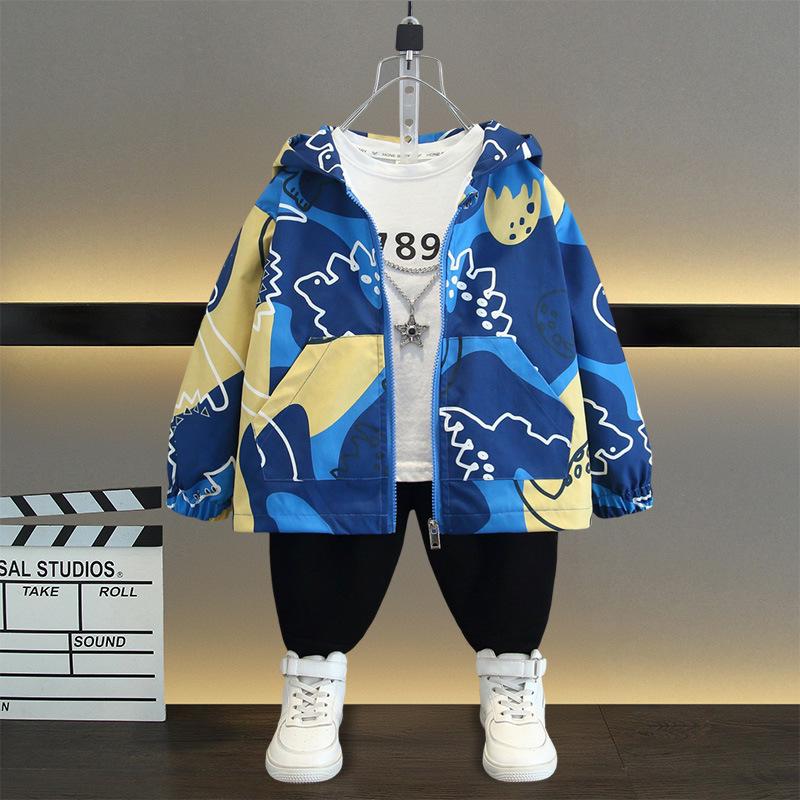 Children's Casual Cartoon Hooded Jacket 2025 Spring Fashion Jacket for Boys