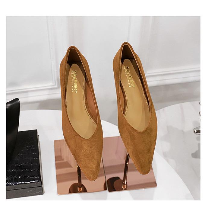 Korean Style Women's Wedge Heel Suede Pointed Toe Shoes - Comfortable & Versatile