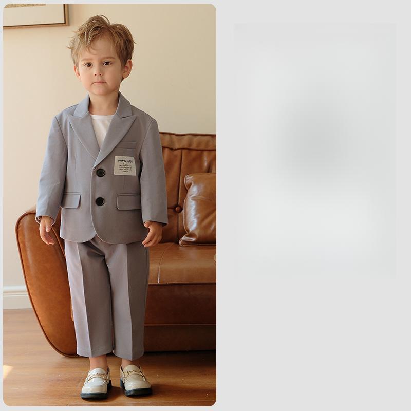 Conjunto de Traje Casual para Niños Primavera y Otoño Estilo Coreano Chaqueta Blazer Infantil para Niños Pequeños Atractivo Atuendo para Padrino de Boda o Presentación