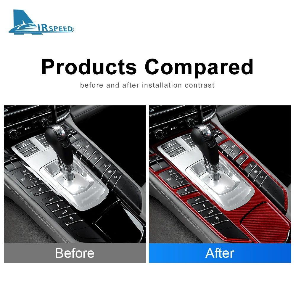 Autocollant en fibre de carbone véritable pour Porsche Panamera 2010 2011 2012 2013 2024 2015 2016 Panneau de commande central de voiture, panneau de vitesse, garniture intérieure