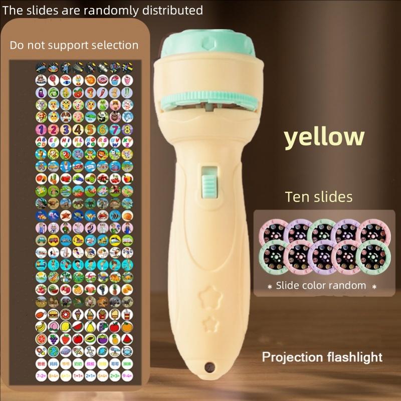 Projector Flashlight Early Education Educational Development Toy Children's Enlightenment Luminous Toy Cartoon Pattern Projector