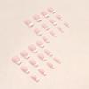24pcs Short Coffin Shaped Simple Solid Color French Wearable False Nails French Tip Press On Nails Supplies