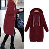 Europe, America, cross-border Amazon autumn and winter super long velvet large size women's sweater loose hooded jacket cardigan