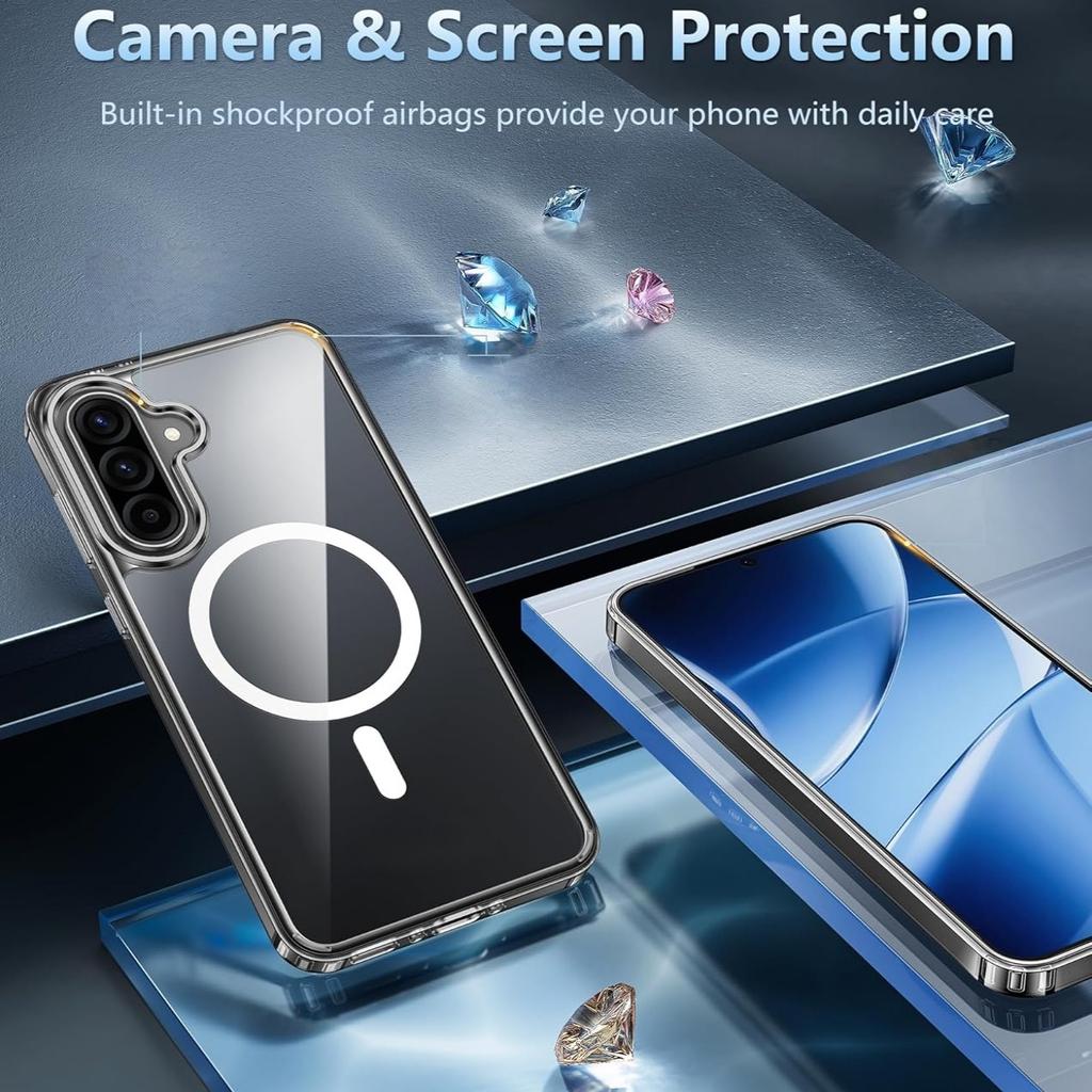 Transparent TPU With Magnetic Protective Shockproof Case For Samsung Galaxy A56/A55/A54/A36/A35/A16/A15-Clear