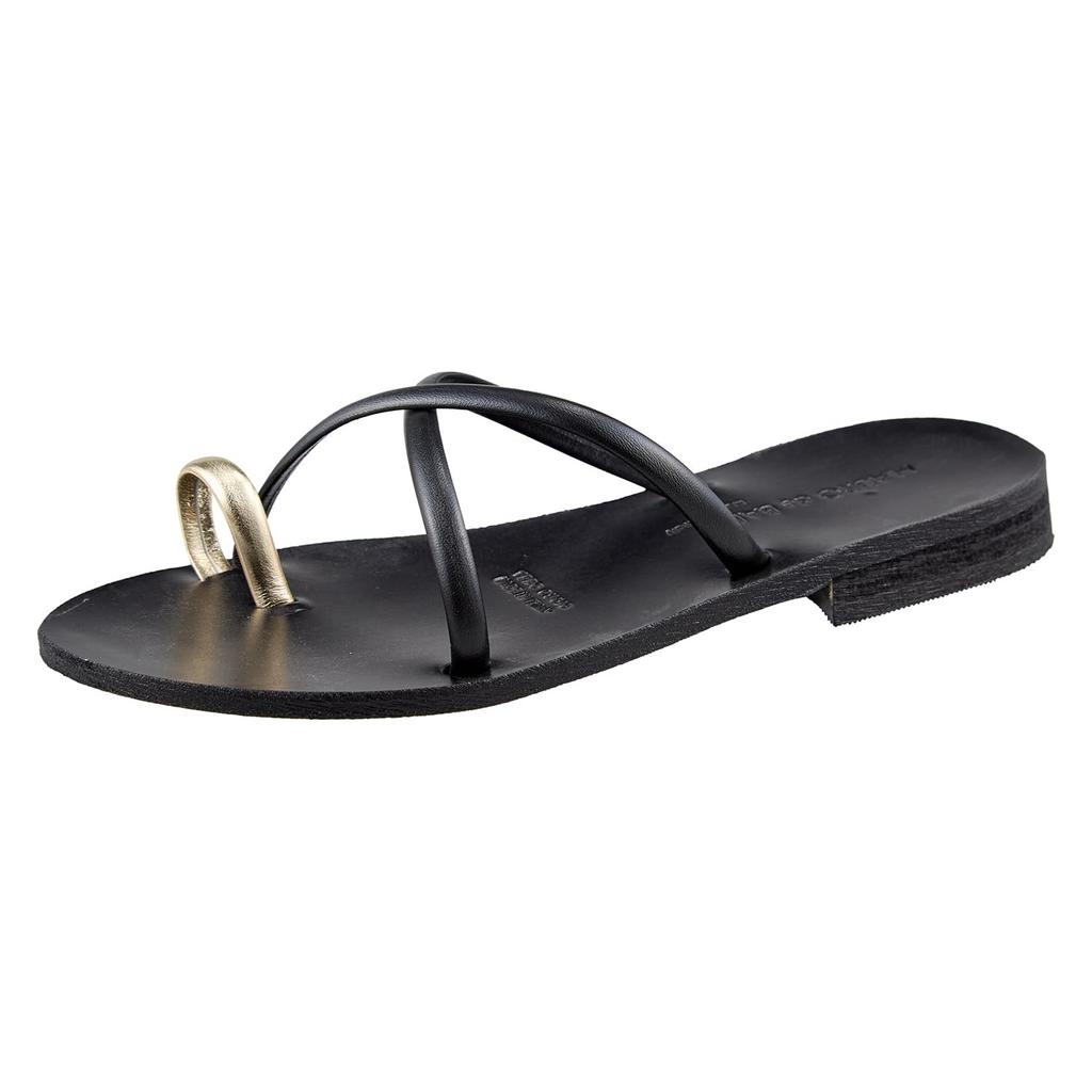 Flat Sandals Thumb Ring Sandals Black Cm D [Mauro DiBari] Women's 25.0