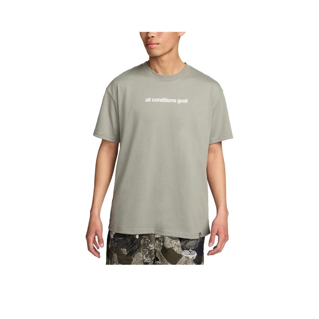 Nike ACG men's gray quick-dry loose-fit short-sleeve T-shirt with letter print FV3493-053
