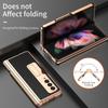 2 Pcs Hinge With Pen For Samsung Galaxy Z Fold 3 2 5g Case With Touch Pen Slot Front Screen Glass Stand Holder Leather Cover