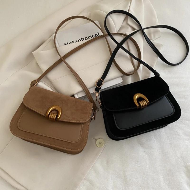Retro Underarm Bag for Women, 2025 New Fashion Korean Edition Small Square Bag, Simple Single Shoulder Crossbody Bags