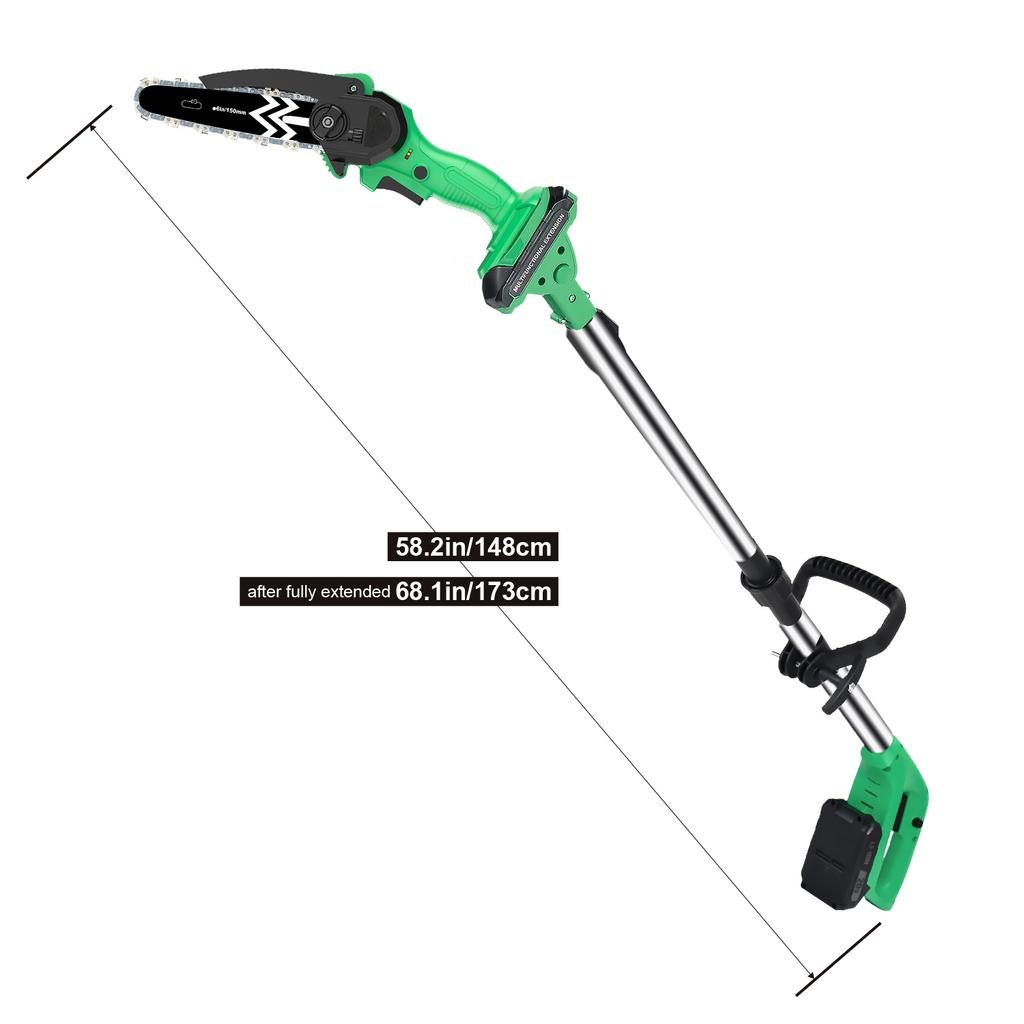 20V Cordless 2 In 1 Pole Saw DIY Grade Chainsaw with Long Pole for Wood Cutting Local EU Warehouse