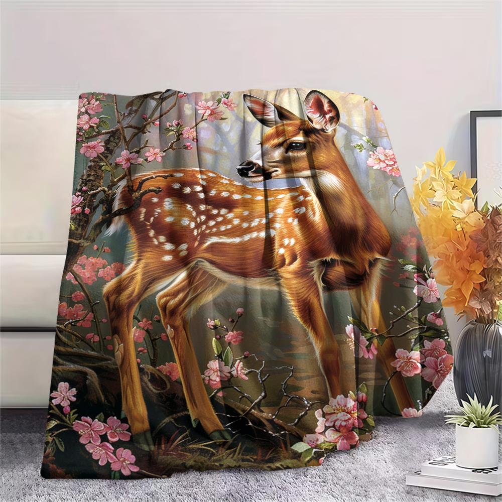 1 Peça Manta de Flanela com Estampa de Desenho Animado, Alta Qualidade Confortável para Todas as Estações, Decoração de Casa, Calor e Conforto, Perfeita para Presente de Natal Aniversário