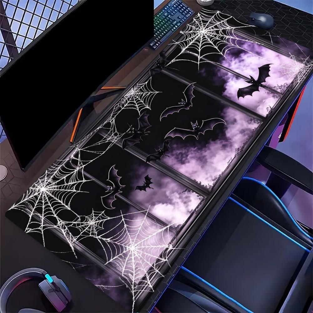 Gotisches Fledermaus Großes Erweitertes Gaming-Mauspad Rutschfeste Schreibtischmatte Spinnennetz Tastatur-Mauspad Für Laptop Desktop Büro-Setup