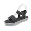 Mode 2025 Metallic-Sandalen Damen Damen Sommermode Denim Ein-Schnallen-Sandalen Offene Zehen Dicke Sohle Sandalen