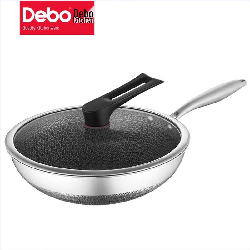 Debo 32cm 316 Stainless Steel Honeycomb Non-stick Wok