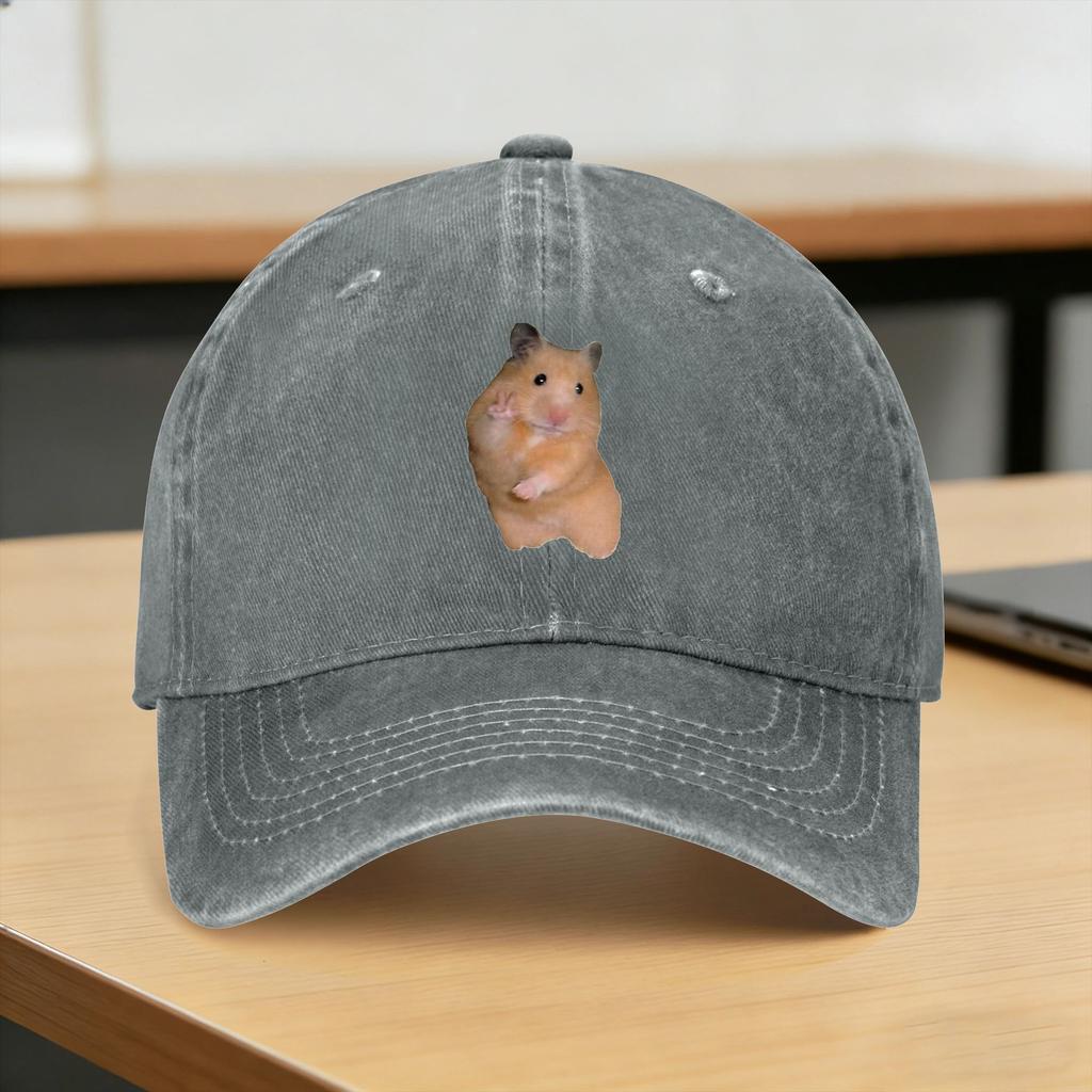 Cute Hamster MeMe Sun Baseball Cap Yk Cute UnisexTeens Washed Hip Hop Hats Hot Sale Design Outdoor Gym Caps Birthday Present