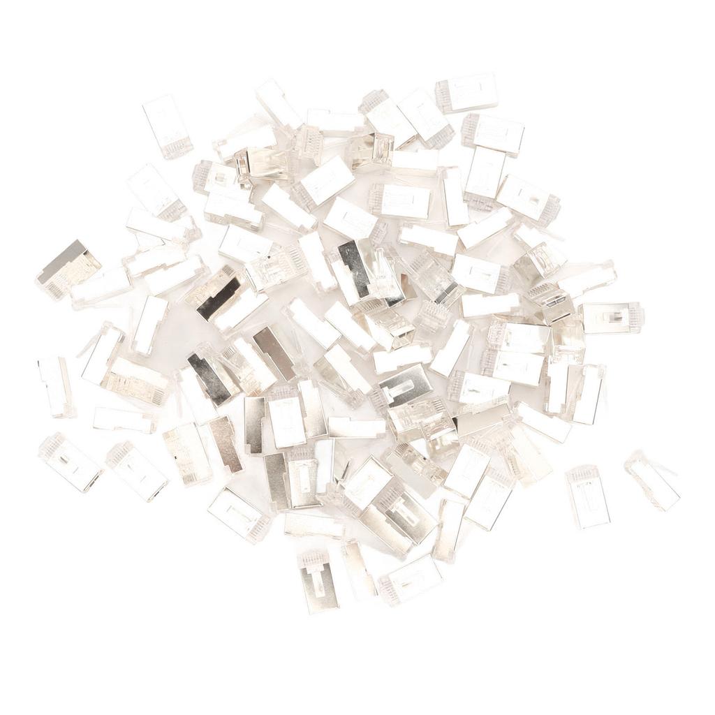 100 Stück RJ45 CAT6e Pass-Through-Steckverbinder Reines Kupfer Geschirmt Plug and Play 8P8C Ethernet-Kabel