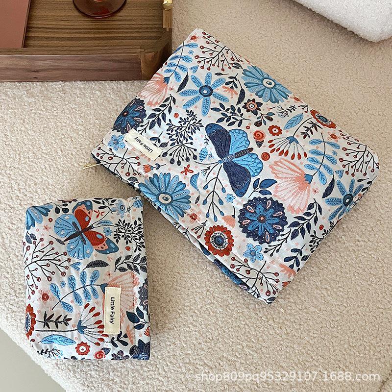 Butterfly Print Large Cosmetic Bag | 2025 New Fabric | Skincare & Makeup Storage Solution