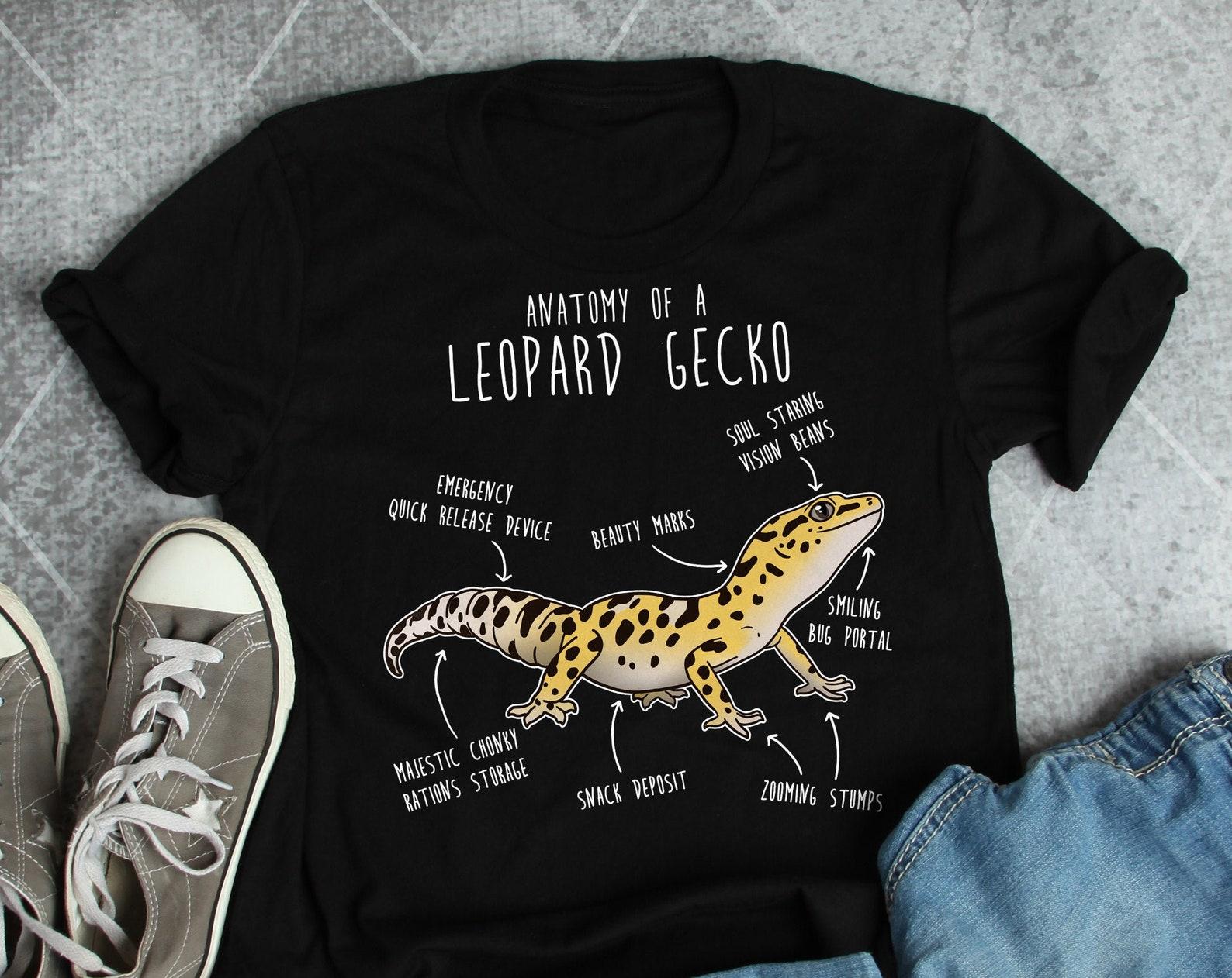 Leopard Gecko Shirt, ,  Tshirt, Pet Reptile Lover Gift, Funny Lizard T-Shirt, Cute Gecko Tee, Anatomy, Mom Dad, Herpetologist Animal 120