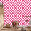 Wallpaper Casual Checkerboard Pink and White for Living Room and Bedroom 50x1000