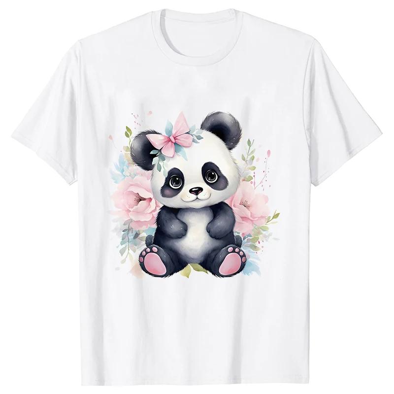 Cute Panda Printed TShirt Unisex Summer Short Sleeve Y2k Tops Fashion Hip Hop Tee Clothes Breathable Comfortable Casual T Shirt