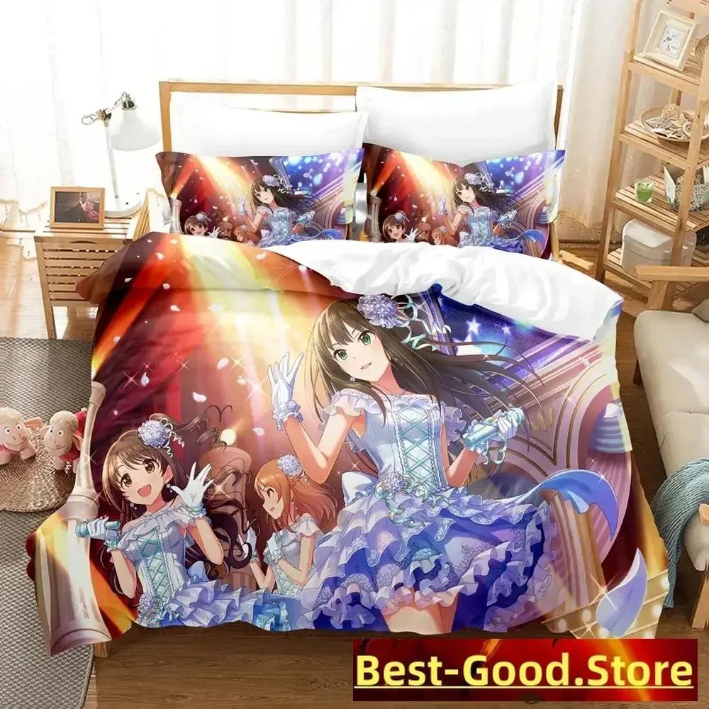 New THE iDOLM@STER Cinderella Girls Starlight Stage Bedding Set Cartoon Anime three-piece set Adult Kid Bedroom Duvetcover Sets