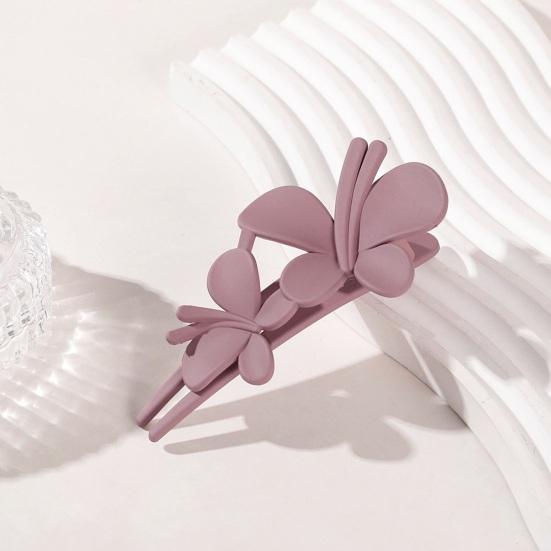 Women Solid Color Strong Grip Hair Clip Exquisite Anti-slip Butterflies Decor Elegant Hairpin Hair Accessories