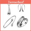 Fashionable Silver Plated Water Drop Jewelry Set Ideal For Women With Bracelet Necklace Earrings And Ring