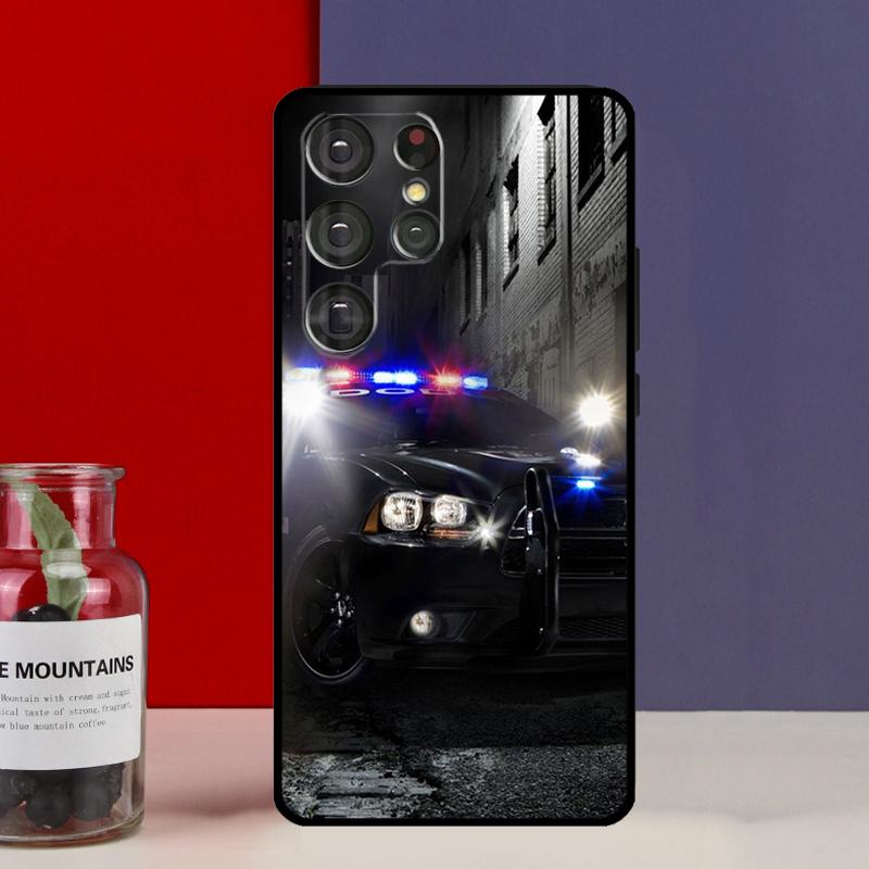 Police Cars Light At Night Funda Case For Samsung Galaxy S25 Ultra S9 S10 S20 FE S21 S22 S23 Plus S24 Ultra Phone Cover